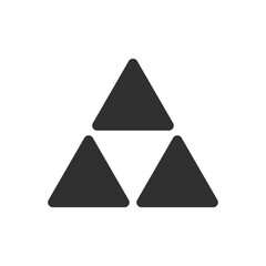 3つの三角形のシンプルな図形のあしらい - かわいいフォルムにアレンジした日本の三つ鱗/みつうろこ