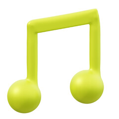 3d icon of music note