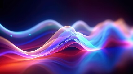 Fondo futurista abstracto con líneas de onda de alta velocidad en movimiento de neón con colores randon brillante y luces de bokeh. Concepto de transferencia de datos Fantástico fondo de pantalla, - obrazy, fototapety, plakaty