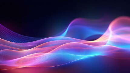 Fondo futurista abstracto con líneas de onda de alta velocidad en movimiento de neón con colores randon brillante y luces de bokeh. Concepto de transferencia de datos Fantástico fondo de pantalla,