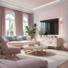 Fototapeta premium Living room decorated with luxury items