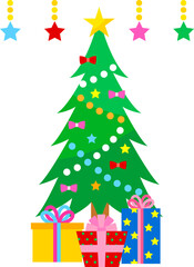 クリスマスツリーとプレゼント