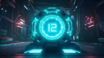 futuristic tech chronometer generative art