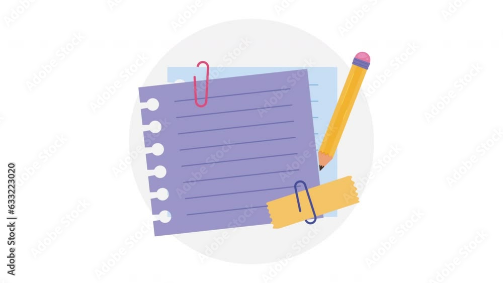 Poster notebook paper sheet documents animation