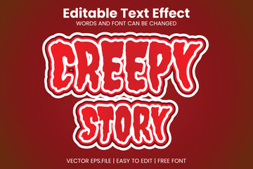 Vector Creepy Story editable text effect template