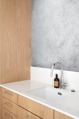 design of chrome water tap at contemporary apartment