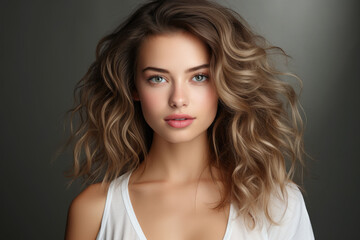 Fototapeta premium photograph of A women portrait, Beautiful young caucasian woman with clean fresh skin