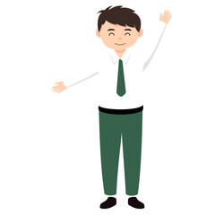 Indonesian boy student character