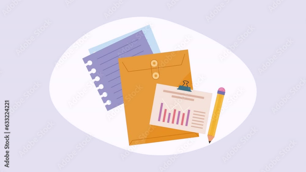Poster notebook paper sheet documents animation