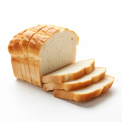 White Bread on a white background.