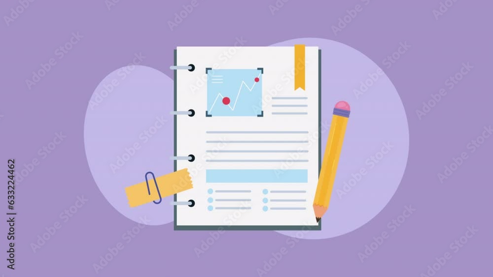Poster clipboard with paper document animation