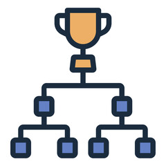 League competition cup filled line icon