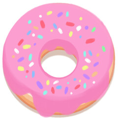 Color Flake Strawberry Donut