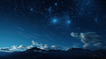
Shooting stars in the night sky, 8k, qhd,