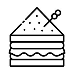 Sandwich for breakfast outline icon