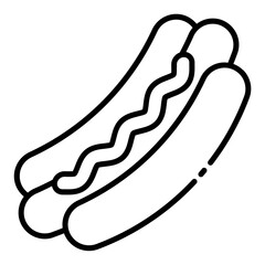 Hotdog fast foos outline icon