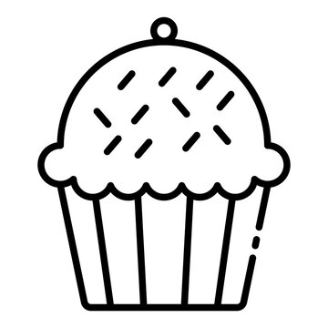recommend clip art: Cupcake sweet dessert outline icon