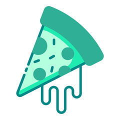 Slice of Pizza green icon