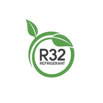 illustration of refrigerant r32, eco gas refrigerant.