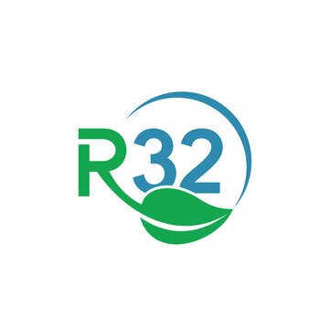 illustration of refrigerant r32, eco gas refrigerant.