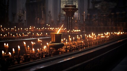Fototapeta na wymiar candles in the church