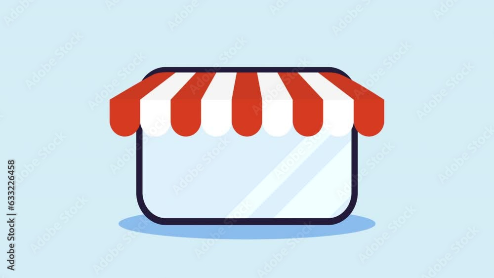 Poster tablet device tech with ecommerce animation