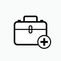Medical Kit Icon. Paramedic Briefcase Illustration. Applied as Trendy Symbol for Design Elements, Websites, Presentation and Application - Vector. 