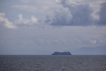 Luxury cruiseship cruise ship liner Eclipse cruising Inside Passage towards Alaska northbound to...