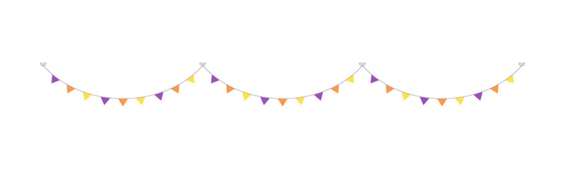 Cute Halloween Bunting Garland Illustration. Simple banner hanging party classy decor vector element.
