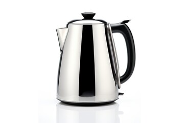 Stainless electric kettle isolated on white