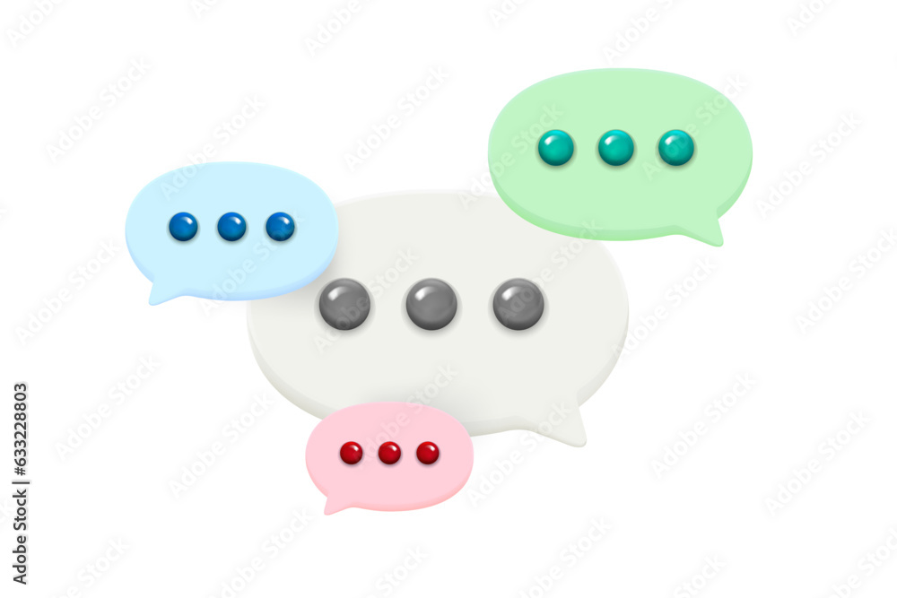 Aufkleber speech bubbles. internet conversation concept. 3d vector illustration