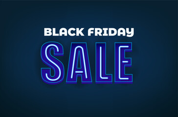 Black friday banner with neon text effect