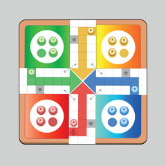Ludo game vector illustration design. Vector ludo game board. ludo board design. ludo 3d board design.