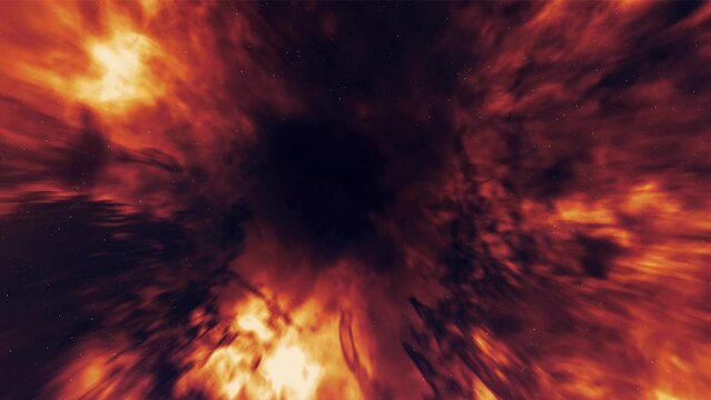 Speed of light, space travel through nebulas and stars. Seamless loop