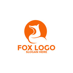 Fox logo icon vector, Circle fox logo illustration design