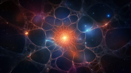 
View of the galaxy in the form of a spider web, universes, solar systems, planets, parallel realities, 8k, qhd