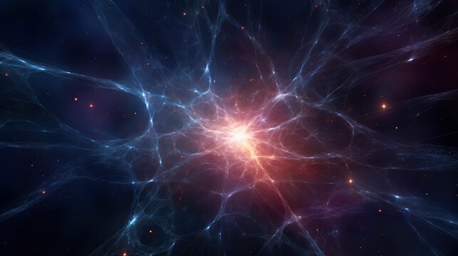 
View of the galaxy in the form of a spider web, universes, solar systems, planets, parallel realities, 8k, qhd