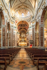 Fototapeta na wymiar The interior of Cathedral of Monopoli dedicated to Virgin Mary