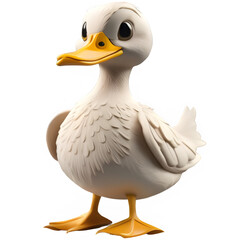  white duckling in 3D style, isolated