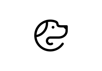 letter C dog illustration logo