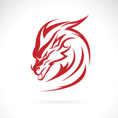 Vector of dragon head on white background. Wild Animals. Easy editable layered vector illustration.