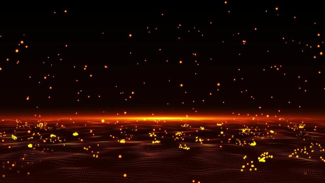Red and Yellow lensflare Wave Particle effect background