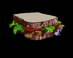 Sandwich - black background