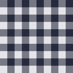 Seamless plaid and checkered patterns in dark blue and white for textile design. Gingham plaid pattern graphic background for a fabric print. Vector design.