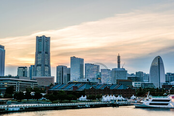 神奈川県横浜市みなとみらいの夕景