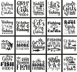 SVG Fishing bundle t-shirt design for weekend forecast fishing with a chance of drinking quote vector design template.