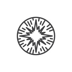 Supernova explosion line icon