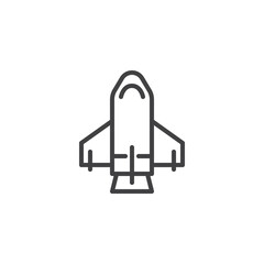 Spaceship shuttle line icon