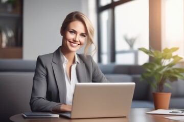 Fototapeta premium businesswoman working on laptop