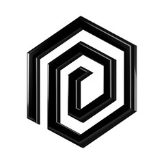 This is a beautifully designed 3D abstract icon with a beautiful metallic texture.